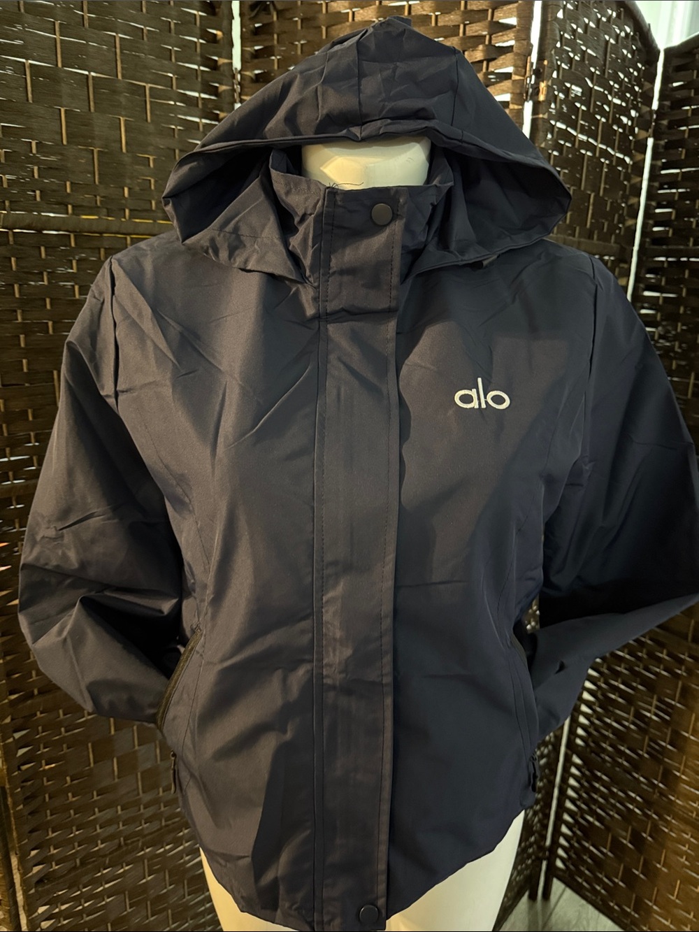 Alo Women's Navy Hooded Ski Jacket